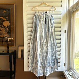 NWT Revolve Krisa Watercolor Dye Linen High Low Slip Dress